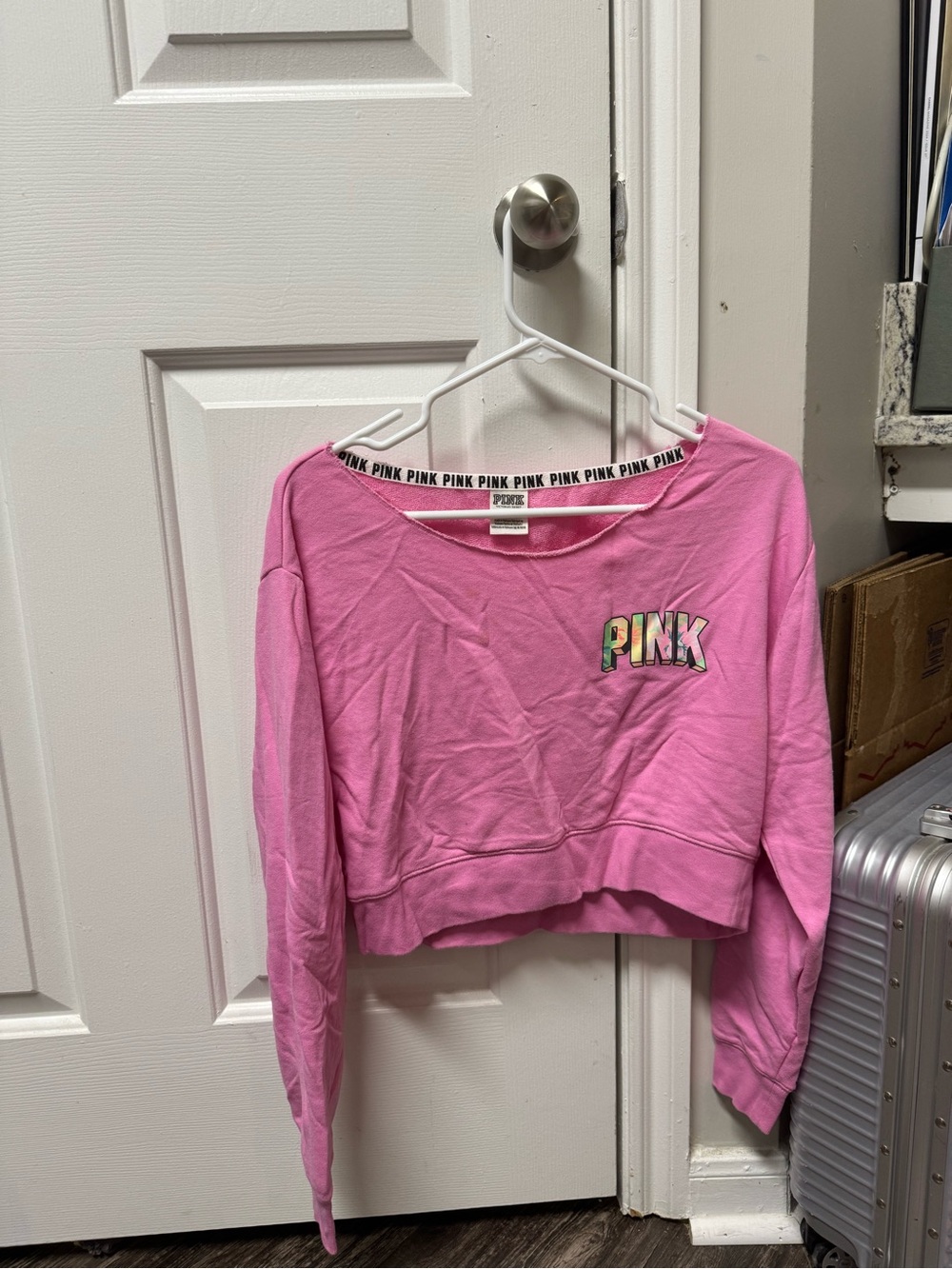 PINK Victoria's Secret Pink Graphic Cropped Tee